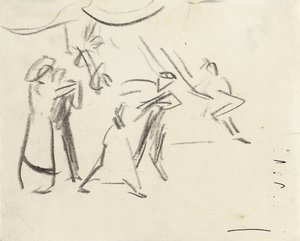 Dance Scene, Dancing in the Eldorado by Ernst Ludwig Kirchner